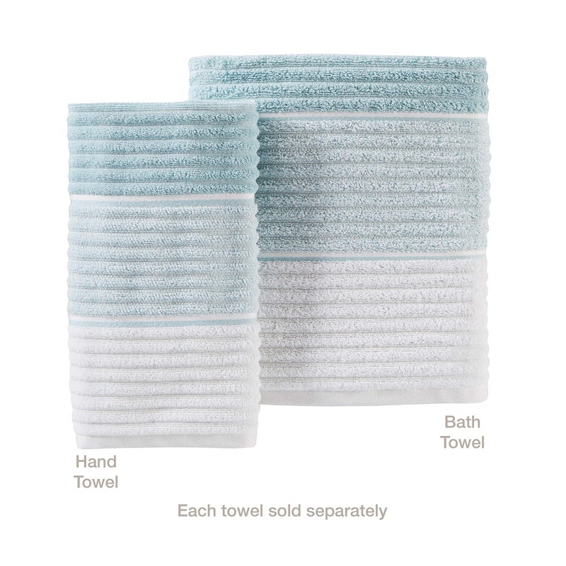 SKL Home Planet Ombre 100% Turkish Cotton Premium 2-Piece Hand Towel Set, 600 GSM, Soft & Absorbent, Aqua - Image 2